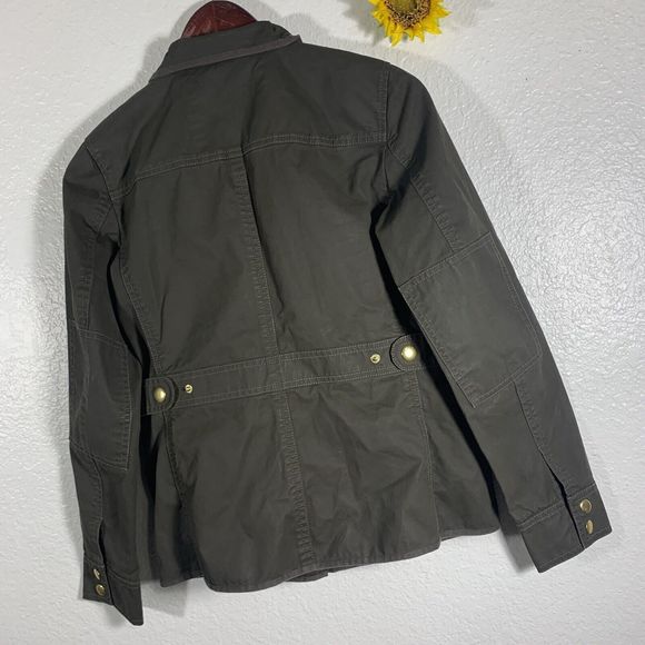 J. Crew Resin Coated Twill Field Olive Green Jacket XS Women’s - Picture 15 of 15